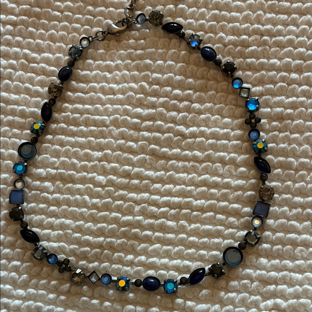 Blue Crystal Mixed-Shaped Necklace - Women's Jewelry